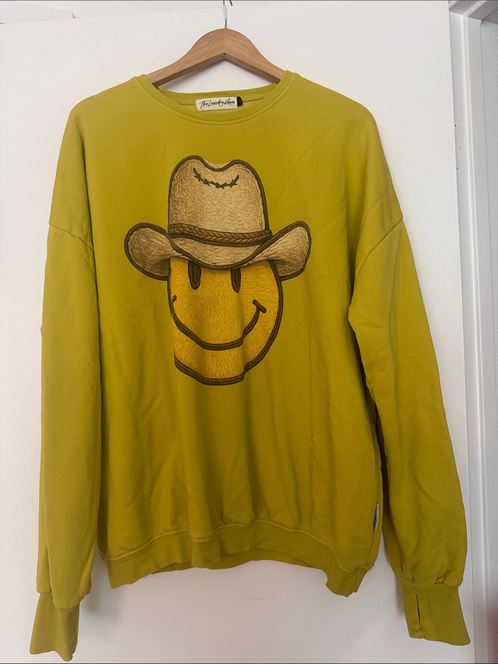 The Laundry Room Mustard Yellow Cowboy Smiley Crewneck